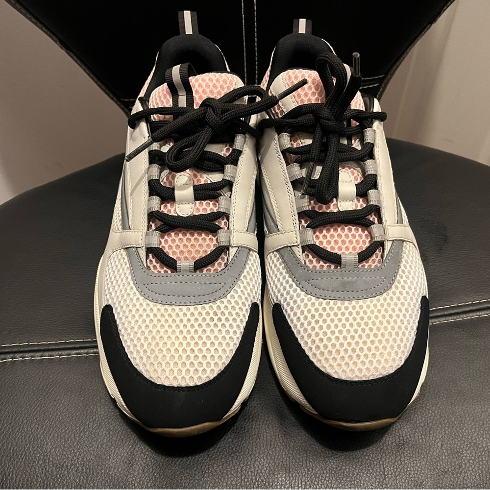 Dior B22 Mens Sneakers - Black, White, and Pink